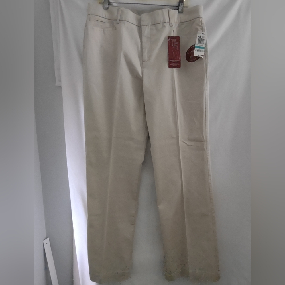 Brand New With Tags! Beige Straight-Leg Trousers
